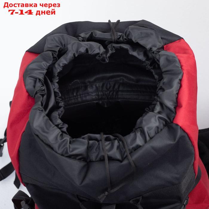 Рюкзак туристический, 90 л, отдел на шнурке, наружный карман, 2 боковые сетки, цвет чёрный - фото 5 - id-p215039343