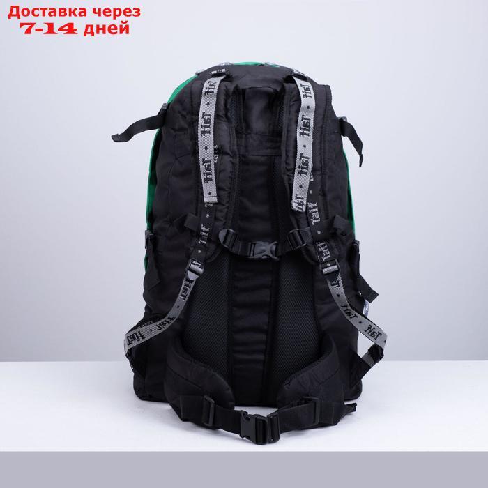 Рюкзак туристический, 65 л, отдел на молнии, 3 наружных кармана, цвет чёрный/зелёный/серый - фото 2 - id-p215039346