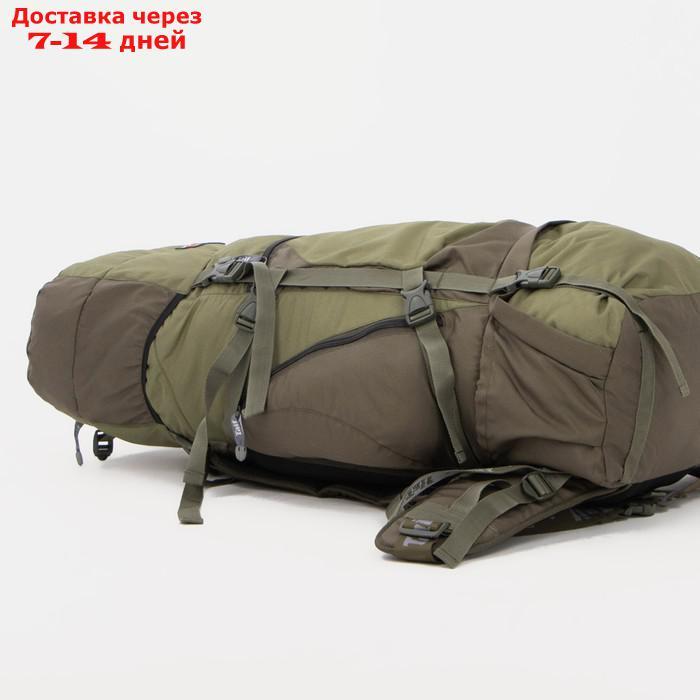 Рюкзак туристический, 65 л, отдел на шнурке, 2 наружных кармана, 2 боковых кармана, цвет оливковый - фото 4 - id-p215039348