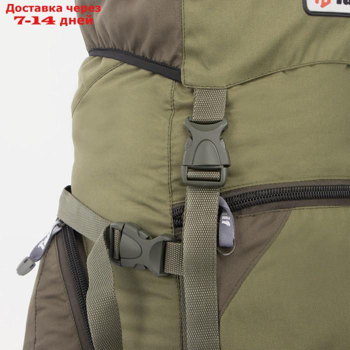 Рюкзак туристический, 65 л, отдел на шнурке, 2 наружных кармана, 2 боковых кармана, цвет оливковый - фото 6 - id-p215039348