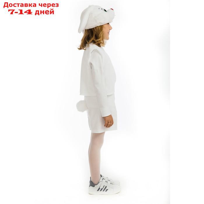 Карнавальный костюм "Зайчик белый", жилетка, шорты, маска-шапочка, рост 122 см - фото 3 - id-p215041003