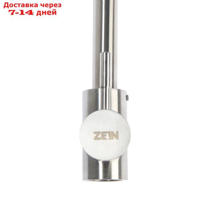 Смеситель для кухни ZEIN, высокий излив, картридж керамика 40 мм, нержав сталь, сатин - фото 5 - id-p215043384