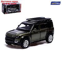 Машина металлическая LAND ROVER DEFENDER 110, 1:43, инерция, открываются двери, цвет зеленый 73896