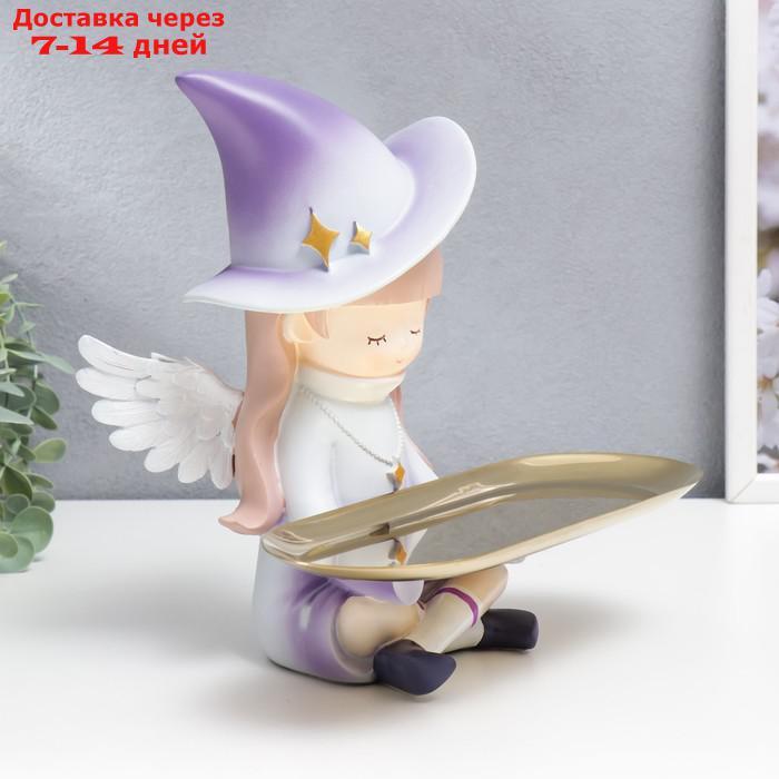 Сувенир полистоун подставка "Малышка-ангел в колпаке со звёздами" 24х17,8 см - фото 2 - id-p215042691