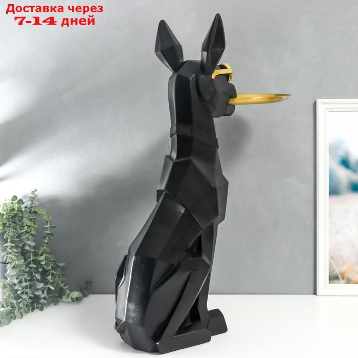Сувенир полистоун подставка 3D "Чёрный пёс в очках" d=26 см 77х26х20 см - фото 4 - id-p215043624
