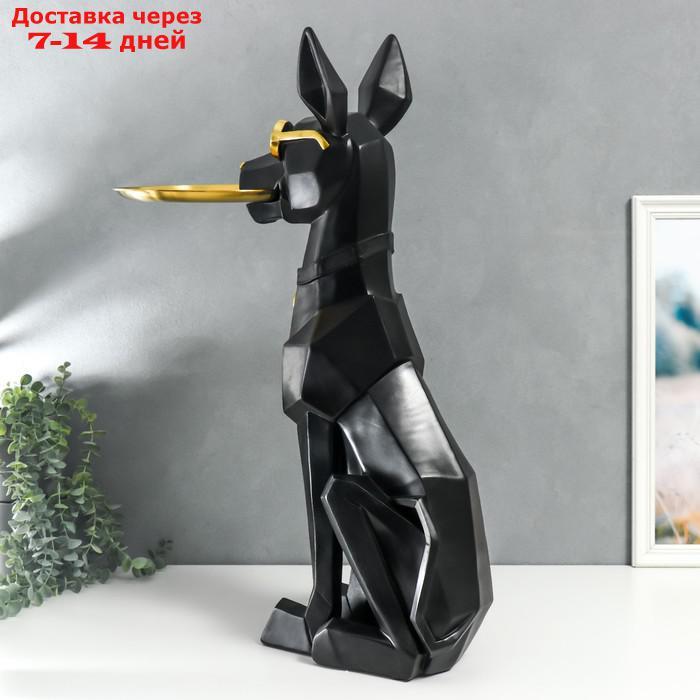 Сувенир полистоун подставка 3D "Чёрный пёс в очках" d=26 см 77х26х20 см - фото 5 - id-p215043624