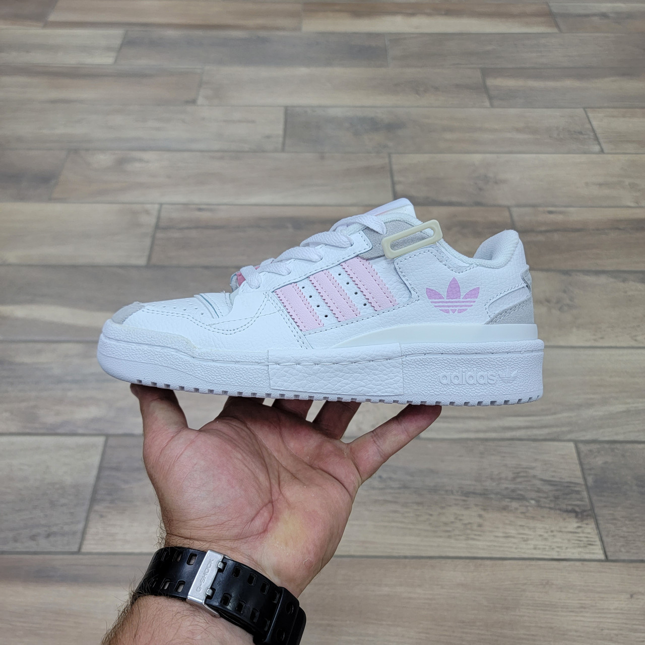 Кроссовки Adidas Forum Exhibit Low White Pink - фото 1 - id-p202753693
