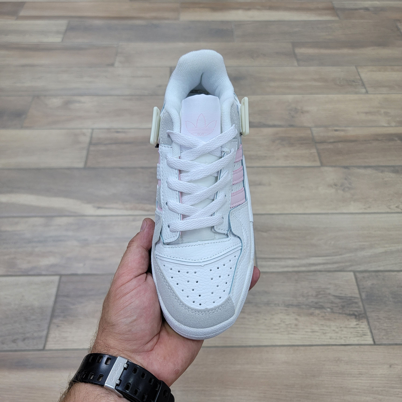Кроссовки Adidas Forum Exhibit Low White Pink - фото 3 - id-p202753693