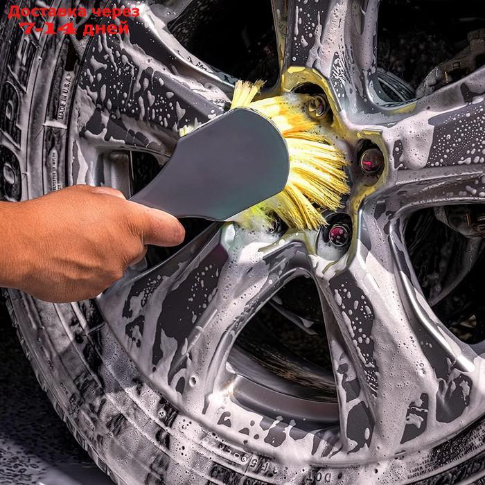 Щетка для мытья колес, мягкий ворс 21 см, желтый - фото 4 - id-p215042773