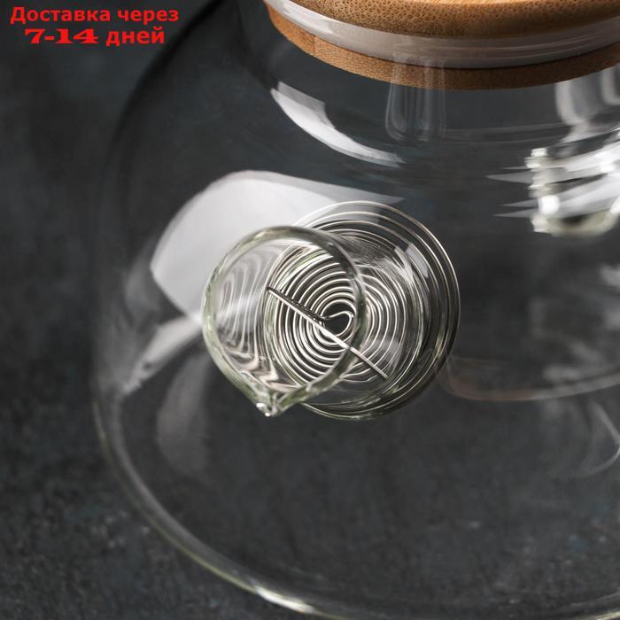 Набор чайный на деревянной подставке "Эко", 6 предметов: чайник 1,1 л, 5 кружек 120 мл - фото 6 - id-p215042787