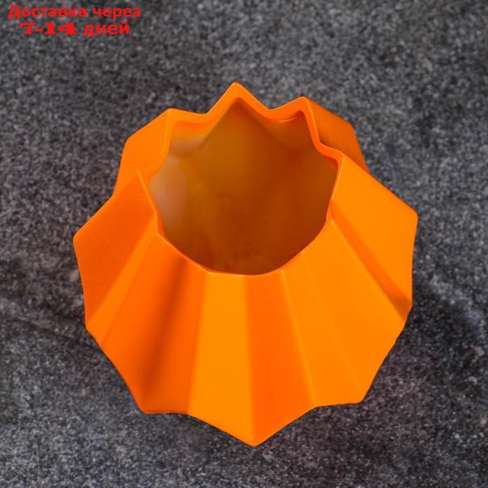 Кашпо керамическое Треугольники 14*7*7см, оранжевое - фото 4 - id-p215043796