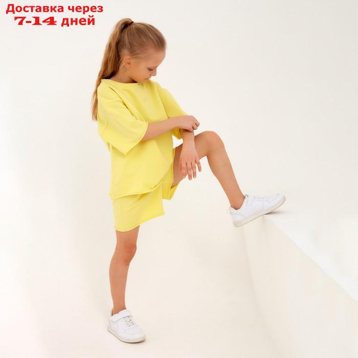Костюм детский (футболка, шорты) MINAKU: Casual Collection цвет лимонный, рост 122 - фото 7 - id-p215042940