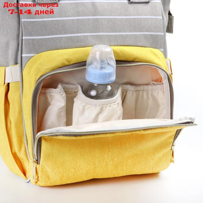 Рюкзак женский, для мамы и малыша, модель "Сумка-рюкзак", цвет жёлтый - фото 4 - id-p215043901