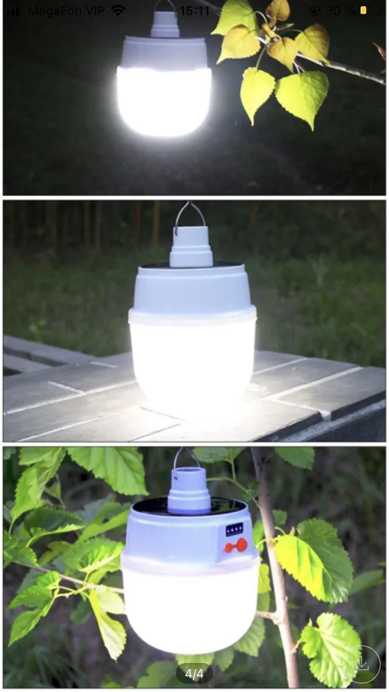 Кемпинговый подвесной фонарь Solar emergency charging lamp USB и солнечные батареи (5 режимов работы) - фото 6 - id-p215073579