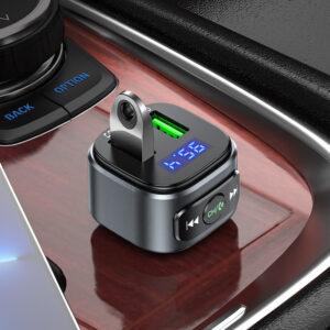 FM-модулятор E67 Fighter QC3.0 car BT FM transmitter черный - фото 4 - id-p215073606