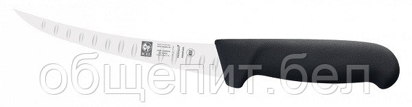 Нож обвалочный 150/290 мм. изогнутый, полугибкое лезвие, с бороздками, черный SAFE Icel /1/6/ - фото 1 - id-p215077377