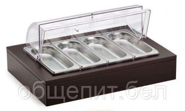 Подставка, GN1/4  4 шт. с охлаждением, крышка нерж. Pinti /1/