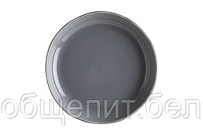 Тарелка d=230 мм. глубокая 600 мл. h=40 мм. Серый, форма Крафт волнистый край /1/6/486