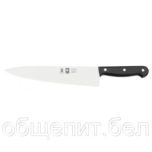 Нож поварской 200/340 мм. Шеф с волн. кромкой, черный TECHNIC Icel /1/6/ - фото 1 - id-p215077513