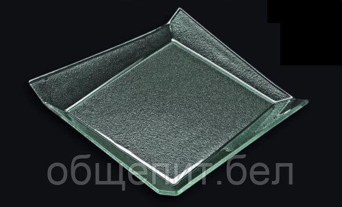 Блюдо квадратное 250*250 мм. прозр. стекло 3D /1/10/