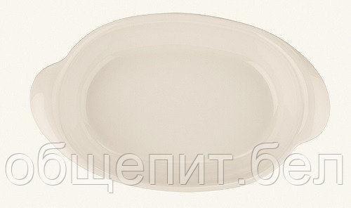 Блюдо для запекания и подачи 360*215 мм. овальное с ушками Белый, форма Оптива /1/24/ - фото 1 - id-p215077042
