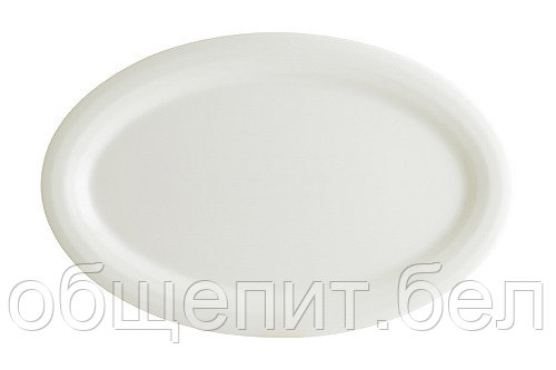 Блюдо овальное 320*235 мм. Белый, форма Хало широкая полоска /1/6/ - фото 1 - id-p215077092