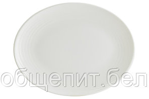 Блюдо овальное 250*190 мм. Белый Луп узкая полоска Bonna /1/12/756/ ОСЕНЬ