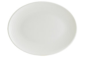 Блюдо овальное 360*280 мм. Белый Луп узкая полоска Bonna /1/6/348/ ОСЕНЬ