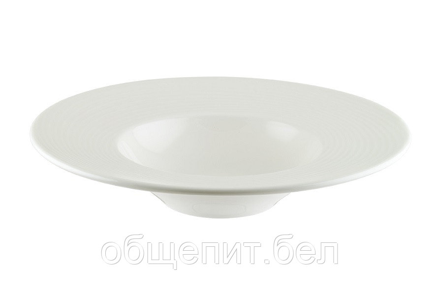 Тарелка для пасты d=280 мм. 400 мл. Белый, форма Луп узкая полоска /1/6/ - фото 1 - id-p215077125