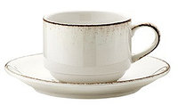 Чашка 210 мл. чайная d=82 мм. h=65 мм. штабелир. Ретро коричневый край (блюдце 70665, 70913), форма Банкет