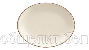 Блюдо овальное 310*240 мм. Ретро коричневый край, форма Мув Bonna /1/6/582/