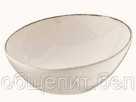 Салатник d=160 мм. 350 мл. h=55/75 мм. (тарелка подст.70317) скошенный край Ретро коричневый край, форма Ванто