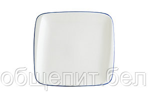 Тарелка прямоуг. 220*200 мм. без полей Ретро синий край, форма Мув Bonna /1/12/1200/