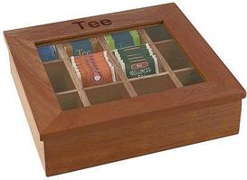 Контейнер для пакетиков чая 12 отд. 31*28*9 см. дерево, коричневая APS /1/