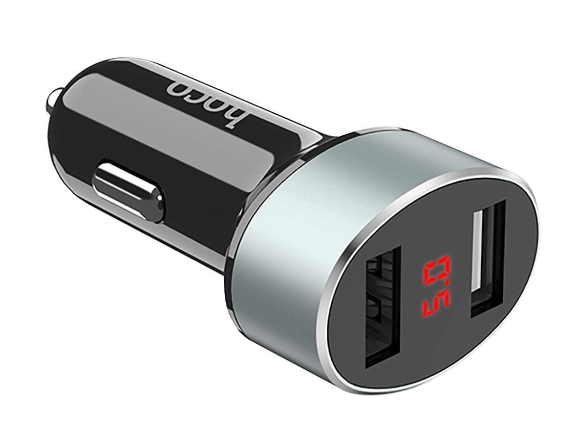 Автомобильное зарядное устройство Z26 high praise dual port car charger with digital display черный - фото 3 - id-p215078099