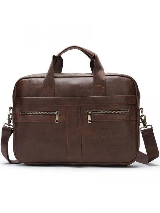 Портфель мужской кожаный сумка для документов и ноутбука из натуральной кожи коричневый деловой а4 через плечо - фото 8 - id-p215078448