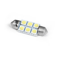 Светодиодная лампочка SV012 T11/белый/ (SV8,5/8) 6SMD 5050 36мм, блистер 2 шт