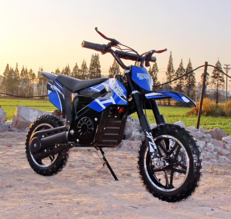 Электромотоцикл GreenCamel Питбайк DB400 синий - фото 8 - id-p215081213