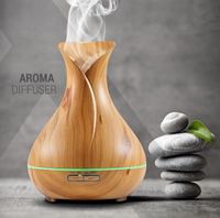 Увлажнитель воздуха (аромадиффузер) Aroma Diffuser с таймером на 1/3/6 часов и LED-подсветкой, 400 ml Светлое