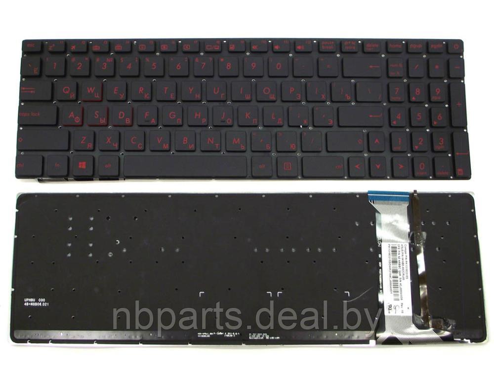 Клавиатура для ноутбука ASUS ROG N551 N751 GL551, чёрная, с подсветкой, маленький Enter, RU - фото 1 - id-p111769918
