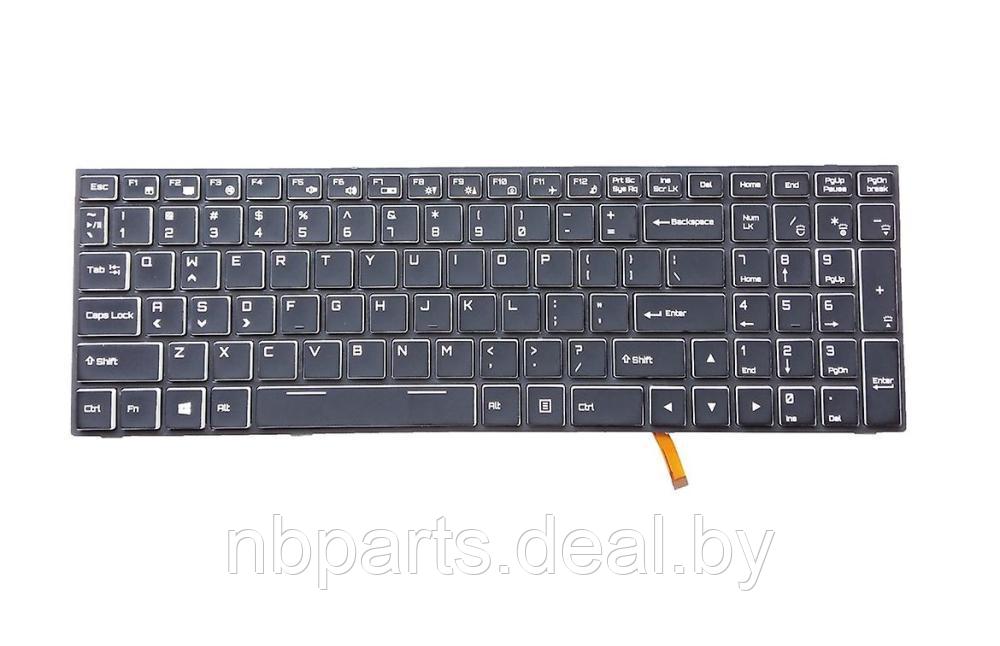 Клавиатура для ноутбука Hasee Z7-SP7D1 чёрная, с RGB-подсветкой, с рамкой, RU - фото 1 - id-p213726839