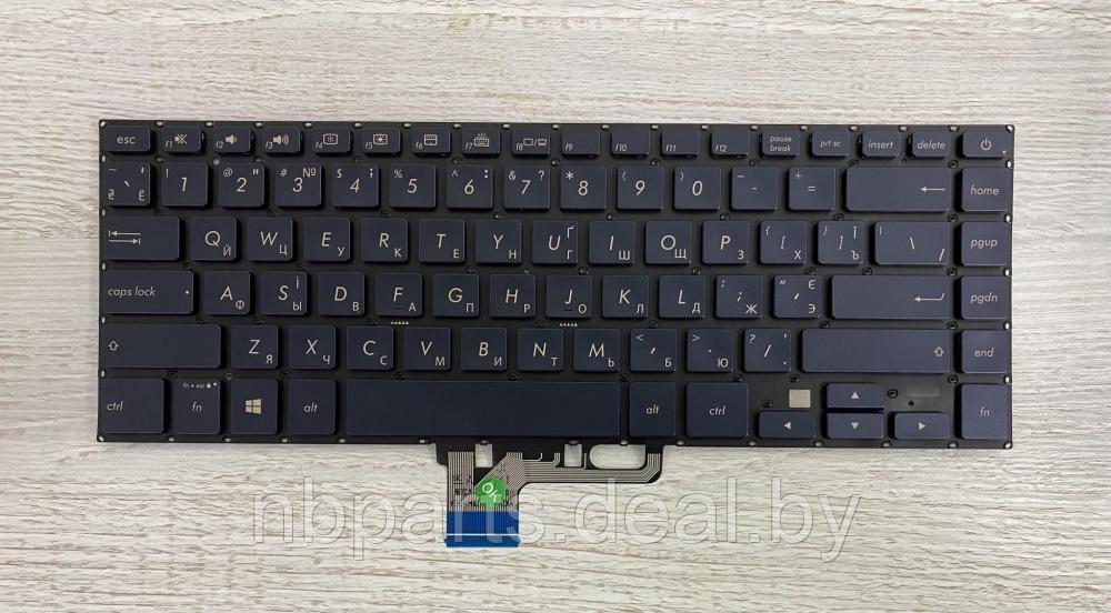 Клавиатура для ноутбука ASUS ZenBook Pro UX550 UX530 синяя, с подсветкой, маленький Enter, RU - фото 1 - id-p162487528