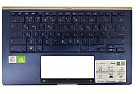 Верхняя часть корпуса (Palmrest) Asus ZenBook 14 UX434, синий, RU, 13N1-A6A0221