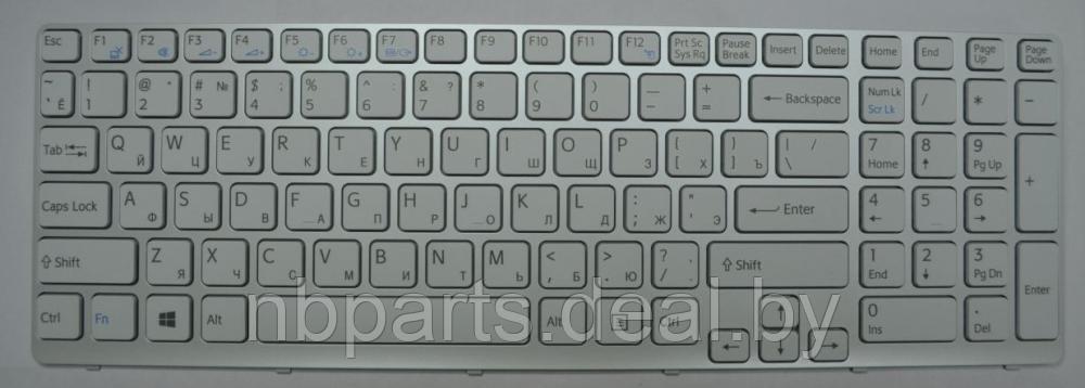 Клавиатура для ноутбука SONY SVE17 White, RU с рамкой - фото 1 - id-p111776220