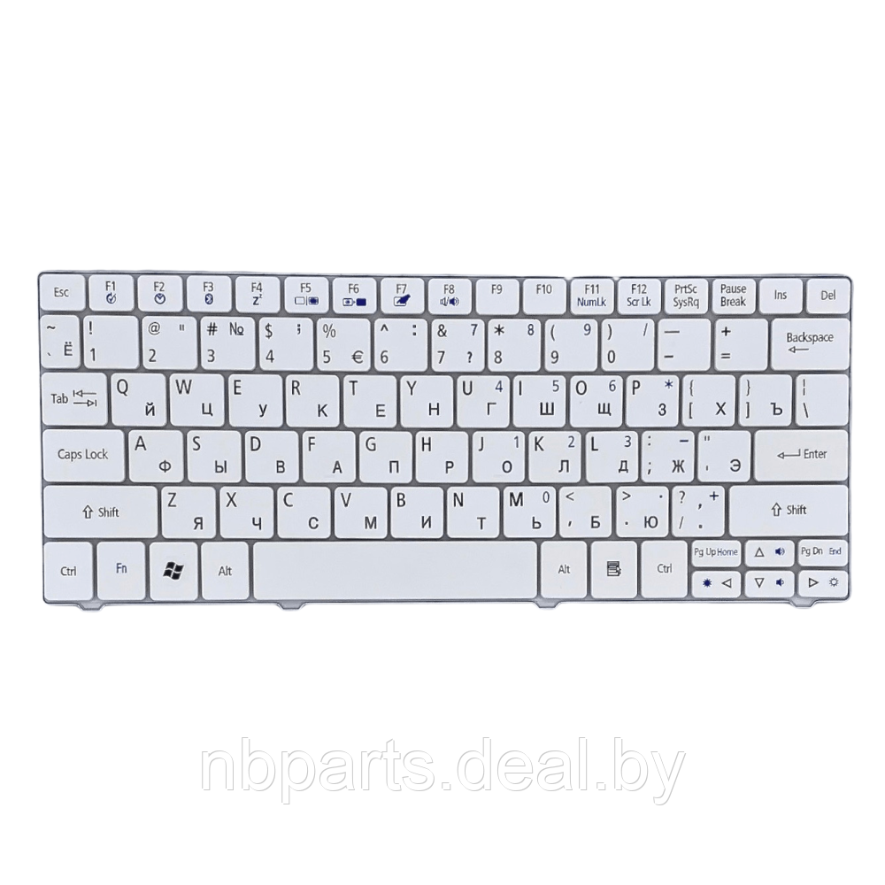 Клавиатура для ноутбука ACER Aspire 1410 1830 One 721 722,  белая. RU