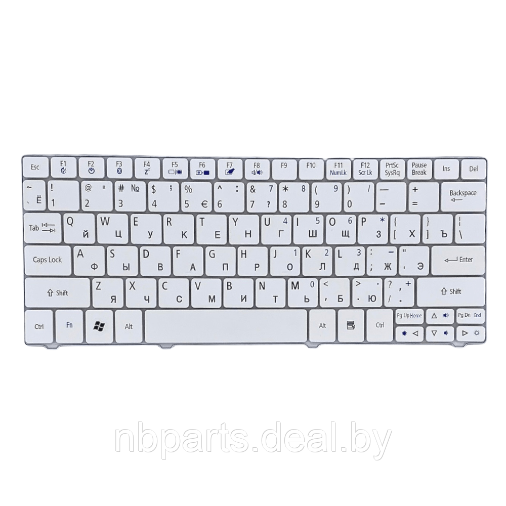Клавиатура для ноутбука ACER Aspire 1410 1830 One 721 722, белая. RU - фото 1 - id-p111776413