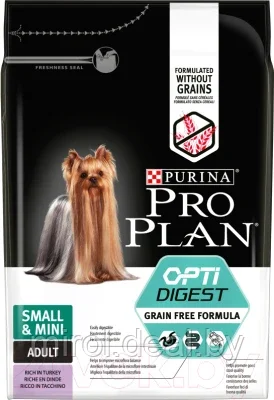 Сухой корм для собак Pro Plan Grain Free Adult Small & Mini Sensitive Digestion с индейкой - фото 2 - id-p215087556