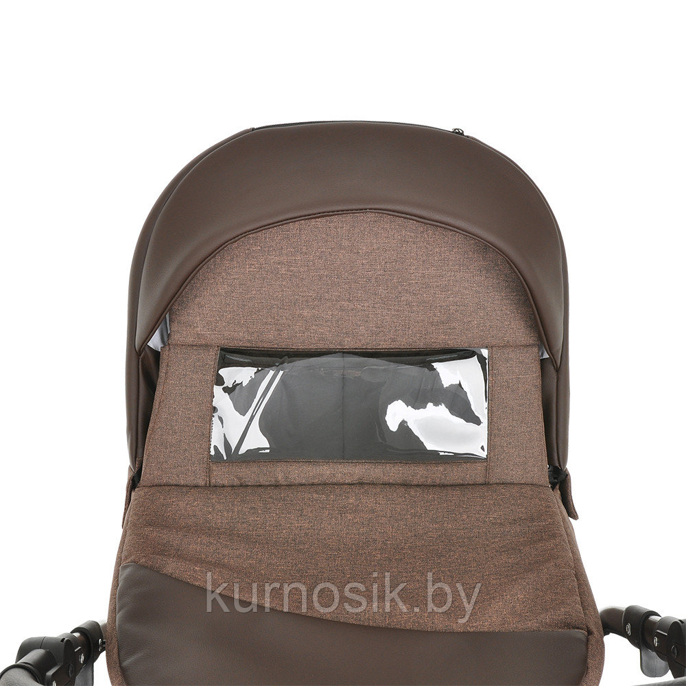 Коляска детская Pituso 2в1 Nino короб+прогулка Brown+Кожа Brown - фото 9 - id-p215090025