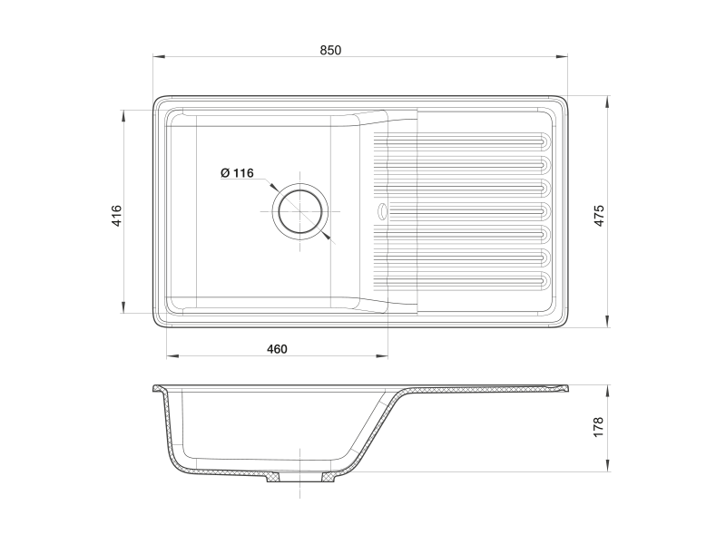 Мойка кухонная GranFest Quarz Premium GF-ZW-73 Белый - фото 3 - id-p215091236