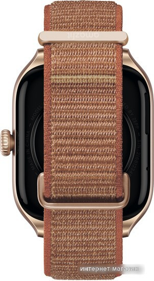 Умные часы Amazfit GTS 4 (золотистый, с коричневым нейлоновым ремешком) - фото 4 - id-p215093608